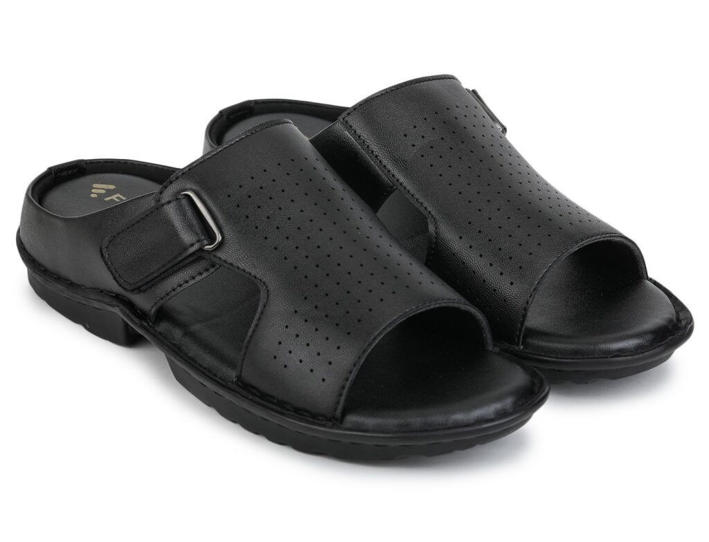 funnel black men casual leather sandal